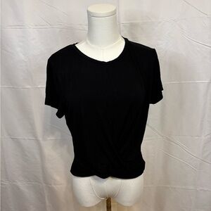 J.O.‎ & Co Black Twist Front Short Sleeve Top Size Medium